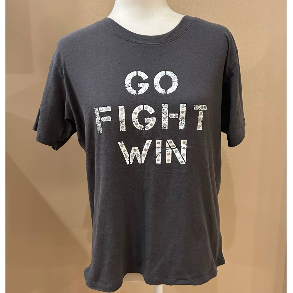 David Lerner Evereve Gray Go Fight Win Tee Size Medium M Football Spirit Wear